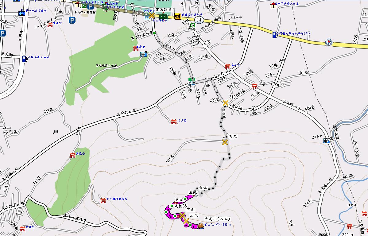               大虎山轨迹地图